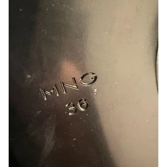 NEW MANGO MNG BLACK TOBI FAUX LEATHER KITTEN HEEL ANKLE BOOTS BOOTIE 36 US 6 - Picture 8 of 8